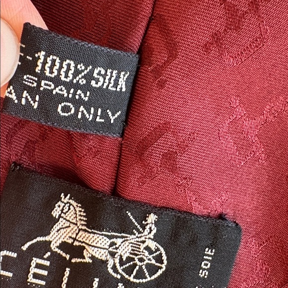 Celine Deep Red Patterned Tie - Picture 5 of 8